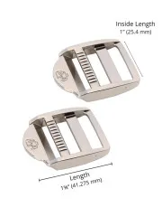 ByAnnie's-Gurtversteller mit bemaßter Innenlänge (25,4mm) und Gesamtlänge (41,3mm)
