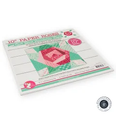 Schräg fotografierte Verpackung des 10-Zoll Paper-Roses-Foundation-Papers, auf dem Tisch liegend