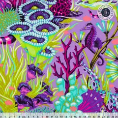 Tula Pink Baumwoll Designerstoff - Floral Reef - Reef What You Sew - Ultraviolet