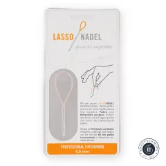 Verpackung der Lasso Nadel Professional Patchwork 0,5 mm frontal mit Anwendungshinweisen
