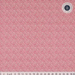 Tilda Stoff Lillian Burgundy in der Übersicht mit 40-cm-Lineal zur Größeneinschätzung des Blattmusters