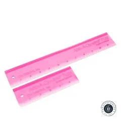 Die beiden ausgepackten Add-A-Quarter Plus Lineale (30 cm und 15 cm) nebeneinander mit sichtbarer Zoll-Skala.