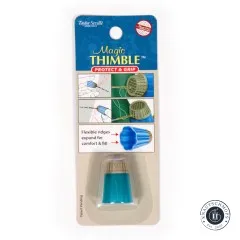 Verpackung des Taylor Seville Magic Thimble in Blau, Frontalansicht