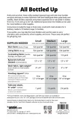 Rückseite der Schnittmusteranleitung mit Materialliste für die drei Etui-Größen.