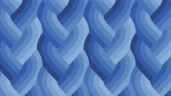 Nahaufnahme des Flechtmusters der Echo-Kollektion in kräftigem Blau