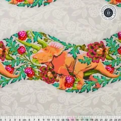 Tula Pink Baumwoll Designerstoff - ROAR! - Trifecta - Blush