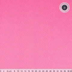 Großflächiger On-the-Grid-Bubblegum-Stoffausschnitt mit Zentimeter-Maßband und Knautschmops-Logo