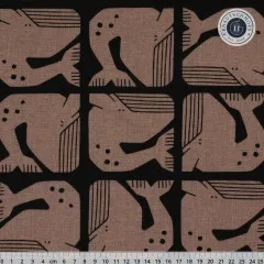 Cotton & Steel - By The Seaside II - Grumpy Whale - Black Unbleached Canvas Fabric