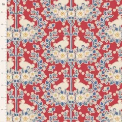 Musterausschnitt "Duck Nest" Red mit Zoll-Lineal