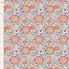 Musterausschnitt "Elodie" Blue mit Zoll-Lineal