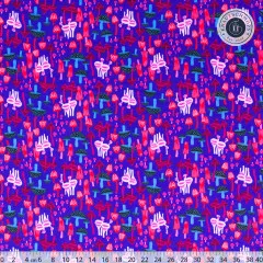 Nahtlose Nahaufnahme des Pilzmusters auf Violett ohne Maßstab und Logo.