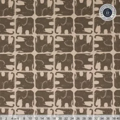 Engere Musteransicht der graubraunen Elefanten-Silhouetten mit Lineal zum Größenvergleich.