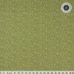Weitere Nahaufnahme des kleinteiligen Blätterdrucks in Eve Pine mit Zentimeter-Maßband.