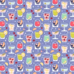 Nahaufnahme der Cocktailglas-Motive ohne Lineal.