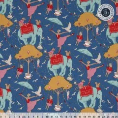 Musterübersicht mit mehreren Zirkuselefanten und Bäumen mit Lampions, Lineal (ca. 25cm)
