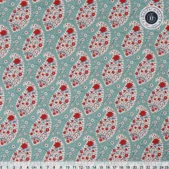 Größere Musterübersicht "Teardrop" Teal mit Lineal (ca. 25cm)