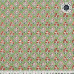 Größere Musterübersicht "Farm Flowers" Green mit Lineal (ca. 25cm)