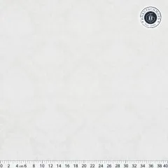 Größere Musterübersicht des grauen Ghost-Bunny-Damasts mit Lineal (bis 40 cm)