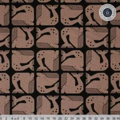 Cotton & Steel - By The Seaside II - Grumpy Whale - Black Unbleached Canvas Fabric