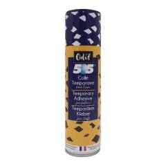 Odif 505 Sprühdose 250 ml, temporärer Kleber für Stoff, blau-gelbe Dose mit Etikett