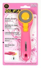 OLFA Rollschneider RTY-2C/PIK in Pink mit 45 mm Klinge in der Verkaufsverpackung