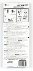 Rückseite der OLFA RTY-1/C Verpackung mit Anleitung zum Klingenwechsel und Sicherheitshinweisen