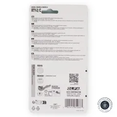 Rückseite der OLFA RTY-2/C Verpackung mit Hinweisen zu Ersatzklingen RB45, RB45H und Quick-Change