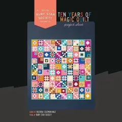 Projektblatt-Cover mit Gesamtansicht des fertigen Ten-Years-of-Magic-Quilts