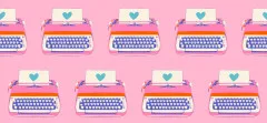 Vollständige digitale Rapportdarstellung des Schreibmaschinen-Musters im Rapport, ohne Maßstab.