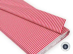 Stoffballen Riley Blake 1/8" Stripe Red mit rot-weißen Streifen und Etikett C495-RED