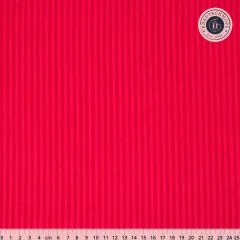 Roter Baumwollstoff Riley Blake Tonal Stripe mit schmalen Ton-in-Ton Streifen, Lineal zur Größenangabe