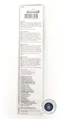 Rückseite der Verpackung mit Materialangaben und Anwendungshinweisen in vier Sprachen