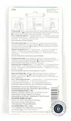 Rückseite der Verpackung mit den 6 Stichoptionen in vier Sprachen erklärt