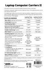 Rückseite des Schnittmusters mit Beschreibungstext, Materialliste (Laptop Case/Laptop Carrier) und Artikelnummer PBA122-2