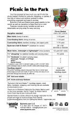 Rückseite des Schnittmusters mit Beschreibungstext, Materialliste und Artikelnummer PBA243