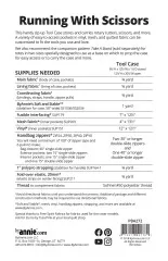 Rückseite der Anleitung mit Maßangaben, Materialliste und Barcode zum Schnittmuster Running with Scissors.