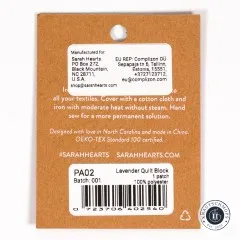 Rückseite der Verpackung mit Bügelanleitung, Artikelnummer PA02 und Barcode.