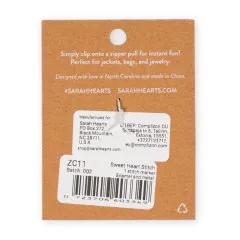 Rückseite der Verpackung mit Artikelnummer ZC11, Bezeichnung „Sweet Heart Stitch“ und Barcode.