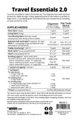 Rückseite mit Materialliste, Maßangaben und Zubehörhinweisen für Organizer und Hot-Tools-Sleeve
