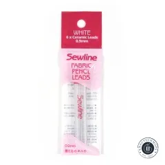Verpackung der Sewline Fabric Pencil Leads in Weiß mit 6 Keramikminen 0,9 mm, Vorderseite