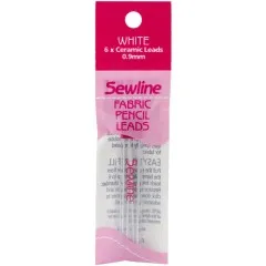 Sewline Fabric Pencil Leads weiß in pinker Verpackung mit sichtbaren Minen im Kunststoffröhrchen