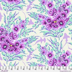 Tula Pink Baumwoll Designerstoff - Floral Reef - Shadow Sharks - Ultraviolet