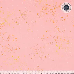 Rosa Canvas Speckled Balmy im Detail mit Zentimeter-Maßstab zur Größeneinordnung