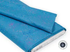 Gefalteter Stoffballen der Ruby Star Society Speckled-Kollektion in Chambray mit Herstelleretikett am Rand.