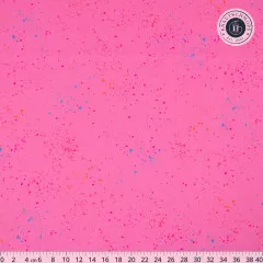 Pinker Canvas Speckled Flamingo im Ausschnitt mit Lineal in Zentimetern
