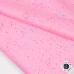Speckled-Stoff in Flamingo als gefaltetes Detail in Nahaufnahme mit deutlich erkennbarer Webstruktur.