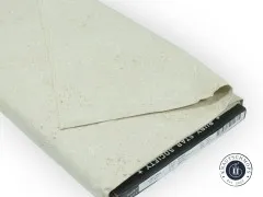 Größerer Musterausschnitt des Speckled Stoffs in Natural mit 25-cm-Maßband zur Veranschaulichung der Sprenkelverteilung.