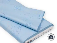 Gefalteter Stoffballen der Ruby Star Society Speckled-Kollektion in Water Blue mit Herstelleretikett am Rand.