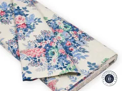 Gefalteter Stoffballen mit Etikett Something Blue – Whimsyflower Cream