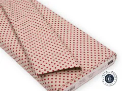 Gefalteter Stoffballen Creating Memories Woven Polkadot in Rot mit Etikett